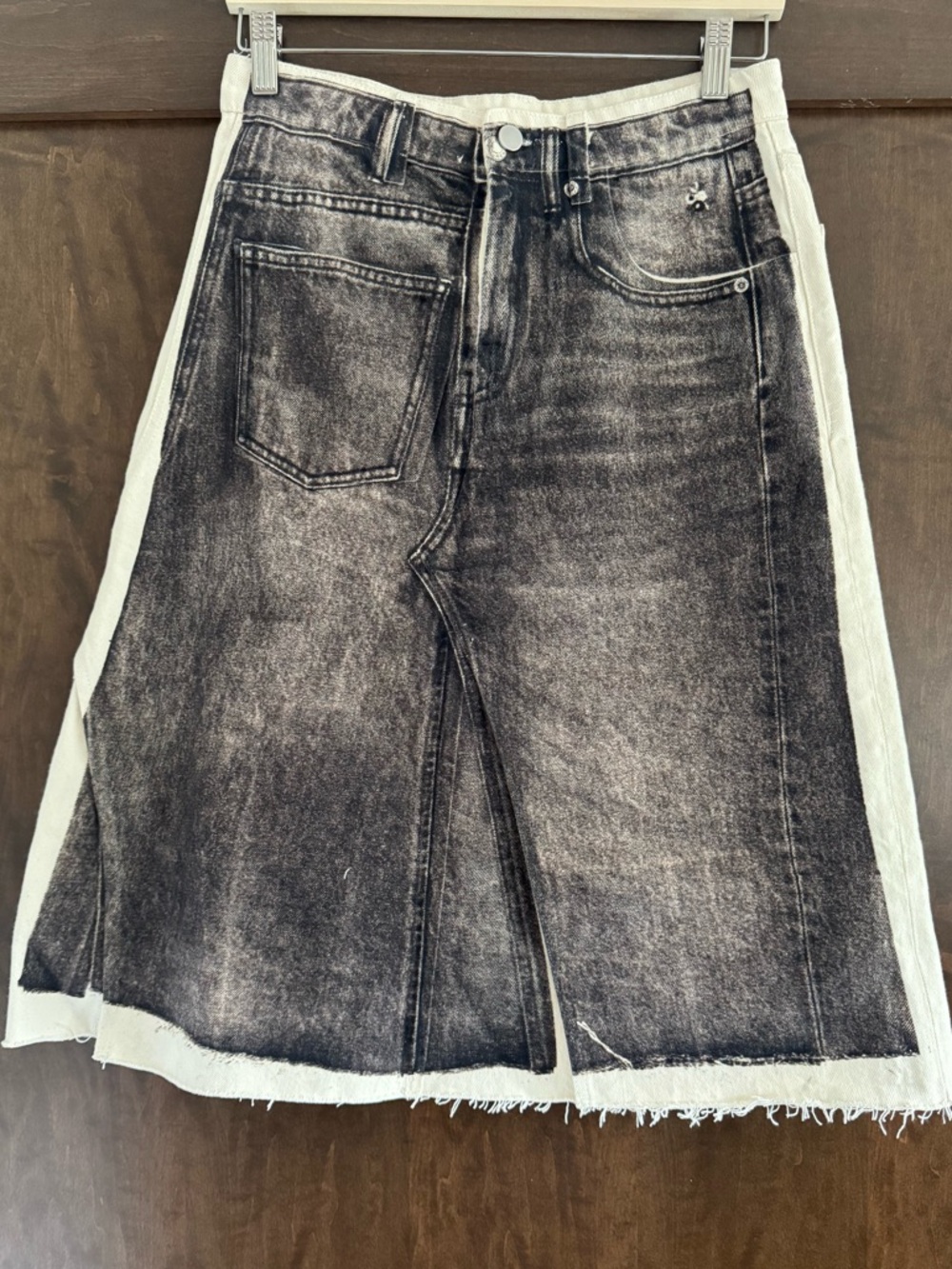 NWOT TORY BURCH OVERPRINTED DECONSTRUCTED DENIM SKIRT